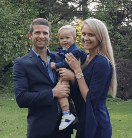 Dr Andrew Little with his son Harrison and wife Sarah