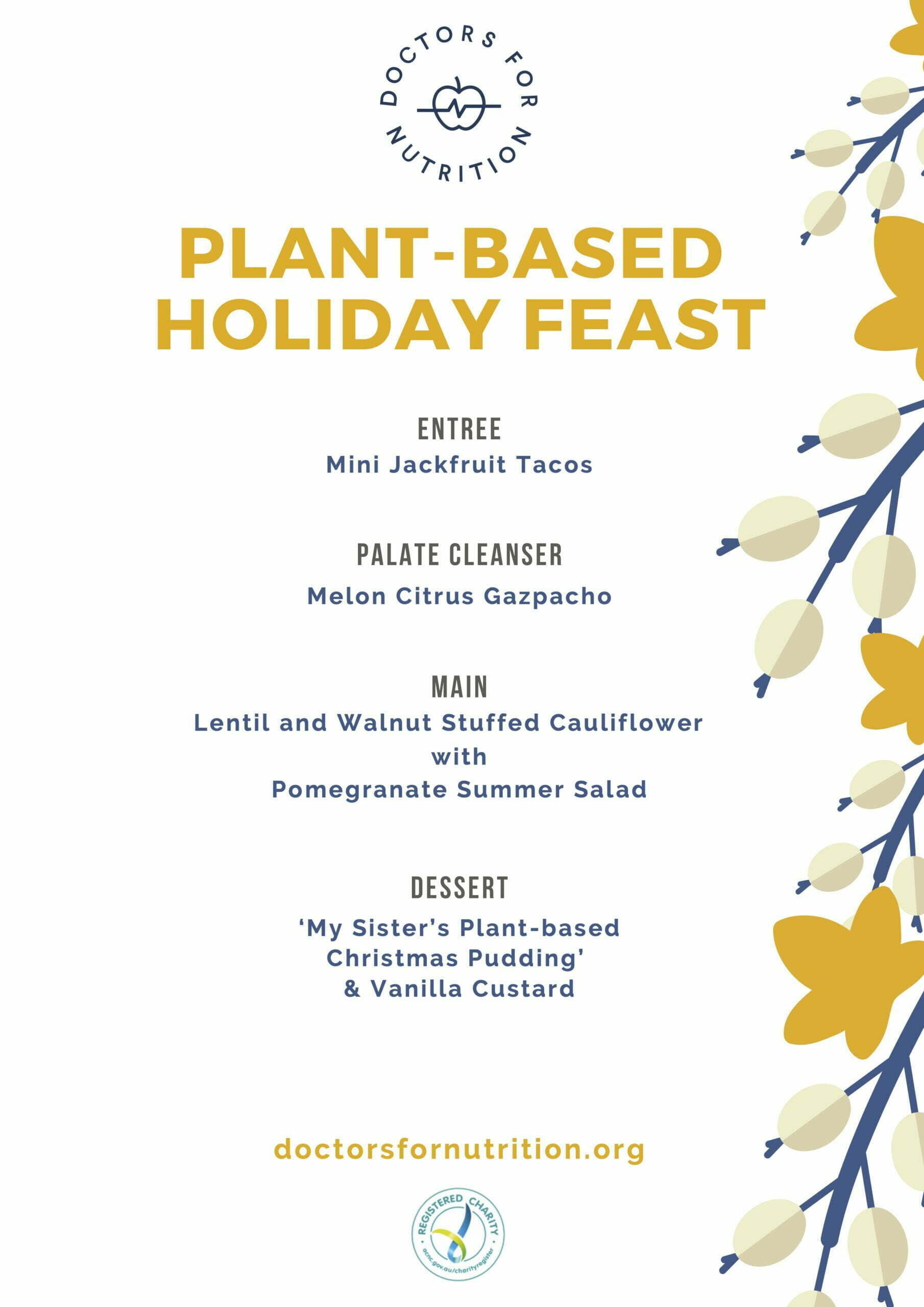 Plant-based holiday feast menu and recipes