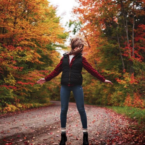 Woman in Autumn leaves Woman in Autumn leaves