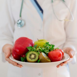 Doctor with vegetables