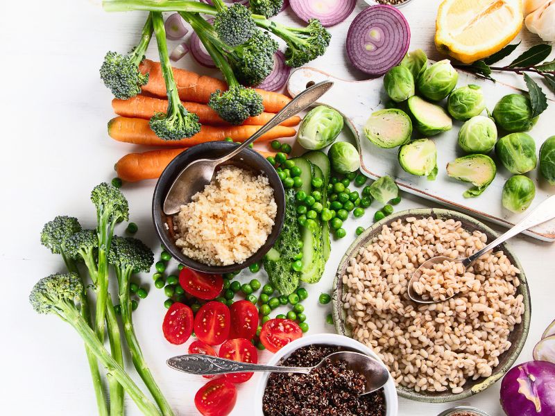 Grains and vegetables