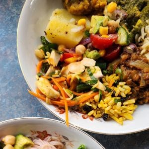 Two bowls of food